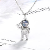 Sterling Silver Spaceman Crystal Necklace Wedding Jewelry