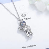 Sterling Silver Spaceman Crystal Necklace Wedding Jewelry