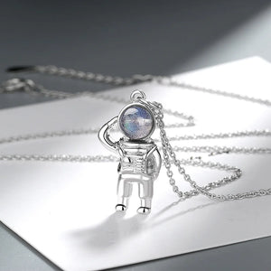 Sterling Silver Spaceman Crystal Necklace Wedding Jewelry