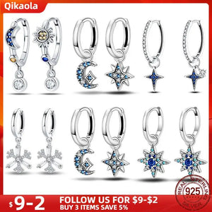 925 Silver Star & Moon Earrings For Women