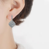 925 Silver Zircon Dangle Earrings Women
