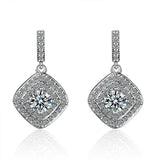 925 Silver Zircon Dangle Earrings Women