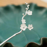 925 Thai Silver Plum Blossom Hair Jewelry Vintage Hanfu Accessories