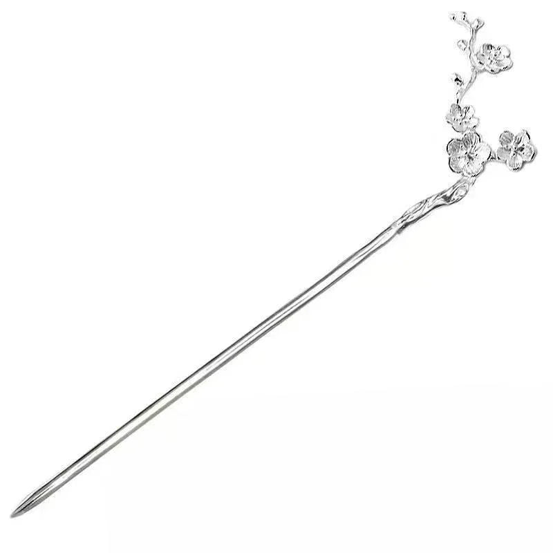 925 Thai Silver Plum Blossom Hair Jewelry Vintage Hanfu Accessories