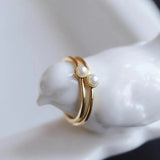 Minimalist Flower Pearl Rings for Women