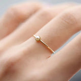Minimalist Flower Pearl Rings for Women