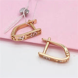 Hollow Ethnic Style 14K Rose Gold Plated Purple Earrings for Women