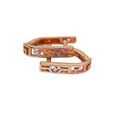 Hollow Ethnic Style 14K Rose Gold Plated Purple Earrings for Women