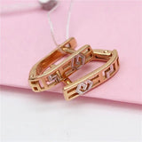 Hollow Ethnic Style 14K Rose Gold Plated Purple Earrings for Women