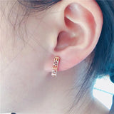 Hollow Ethnic Style 14K Rose Gold Plated Purple Earrings for Women