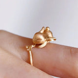 Rabbit Jewelry Set Matte Ancient Craft for Women