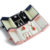 Open Jewelry Box for Ring Earrings - Suede Snap Gift Box