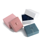Open Jewelry Box for Ring Earrings - Suede Snap Gift Box
