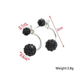 Crystal Ball Christmas Earrings Stainless Steel Red Green