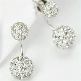 Crystal Ball Christmas Earrings Stainless Steel Red Green