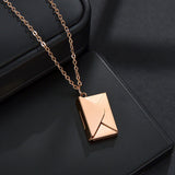 Envelope Pendant Name Necklace Stainless Steel Family Anniversary Jewelry