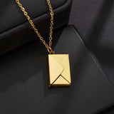 Envelope Pendant Name Necklace Stainless Steel Family Anniversary Jewelry