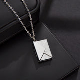 Envelope Pendant Name Necklace Stainless Steel Family Anniversary Jewelry