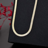 18K Yellow Gold Plated 4MM Blade Chain Necklace Jewelry