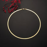 18K Yellow Gold Plated 4MM Blade Chain Necklace Jewelry