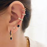 Colorful Enamel Hoop Earrings 925 Sterling Silver Women's Jewelry
