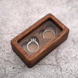 Heart Shape Wooden Wedding Ring Earrings Storage Box