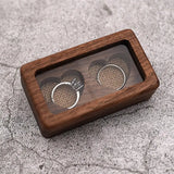 Heart Shape Wooden Wedding Ring Earrings Storage Box