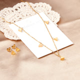Stainless Steel Star Moon Necklace Earring Set