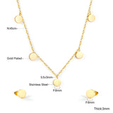 Stainless Steel Star Moon Necklace Earring Set