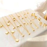 Stainless Steel Star Moon Necklace Earring Set