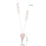 Heart Necklace Suspension Pendant Vintage Collares Jewelry for Women