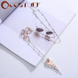 Heart Necklace Suspension Pendant Vintage Collares Jewelry for Women