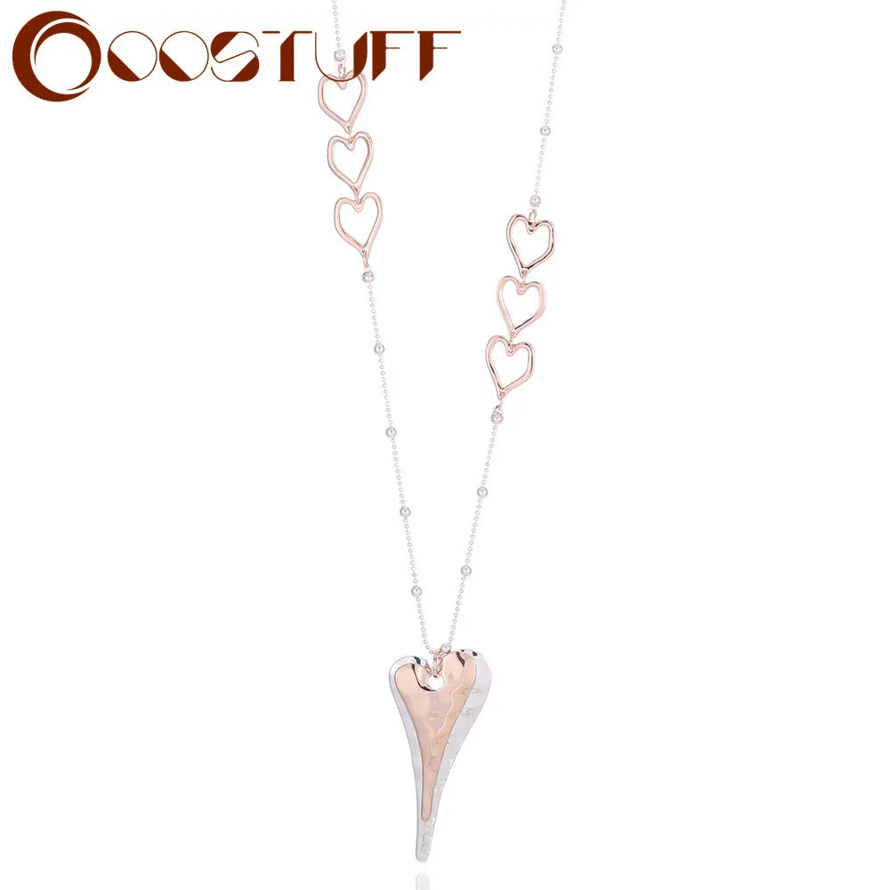 Heart Necklace Suspension Pendant Vintage Collares Jewelry for Women