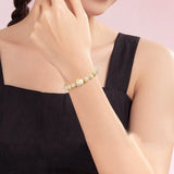Natural Wada Jade Rabbit Beaded Bracelet for Women Bangles