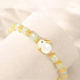 Natural Wada Jade Rabbit Beaded Bracelet for Women Bangles