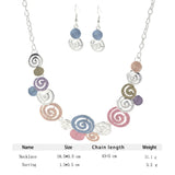 Green Layered Round Necklace for Women, Summer Jewelry