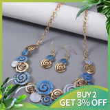 Green Layered Round Necklace for Women, Summer Jewelry