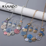 Green Layered Round Necklace for Women, Summer Jewelry