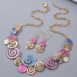Green Layered Round Necklace for Women, Summer Jewelry