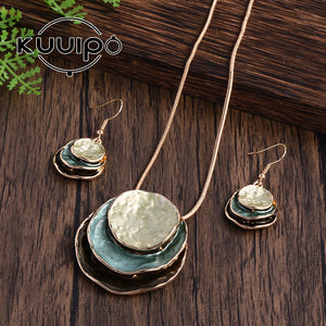 Layered Choker Necklace for Women Circular Design Christmas Jewelry