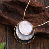 Layered Choker Necklace for Women Circular Design Christmas Jewelry