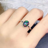 Oval Opal Glossy Engagement Ring for Women