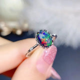 Oval Opal Glossy Engagement Ring for Women