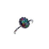Oval Opal Glossy Engagement Ring for Women