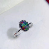 Oval Opal Glossy Engagement Ring for Women