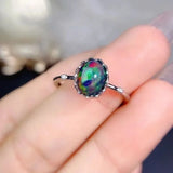Oval Opal Glossy Engagement Ring for Women
