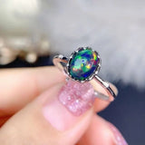 Oval Opal Glossy Engagement Ring for Women