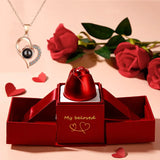 Rose Necklace Gift Box - Plastic Pendant Organizer