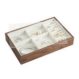 Wooden Jewelry Box for Earrings Bracelet Organizer