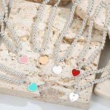 Enamel Heart Bracelet S925 Sterling Silver Jewelry for Girlfriend